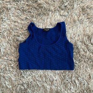 Bebe Blue Knit Crop Top